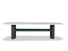 Stone and leather dining table ELLIPSE BAXTER