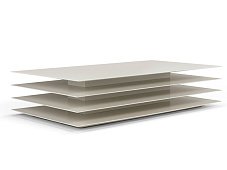 Lacquered rectangular solid wood and mdf coffee table MILLEFOGLIE AMURA