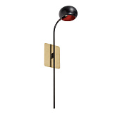 Wall Sconce B Tulip black and red Brass BRONZETTO