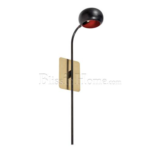 Wall Sconce B Tulip black and red Brass BRONZETTO