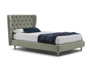 Single bed storage velvet with tufted headboard SELENE BOLZAN LETTI