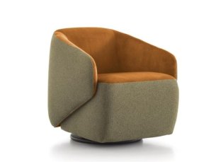 Swivel easy chair fabric with armrests GEA AERRE