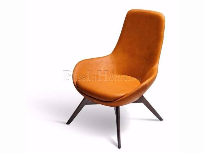 Easy chair leather high-back LINEAR 5 DITRE
