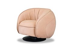 Armchair swivel leather with armrests LEON BAXTER