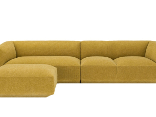 Modular corner sofa PANIS Ocher with Pouf AMURA