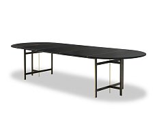 Oval leather dining table PLACE BAXTER