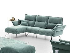 Sofa 3-seater fabric with chaise longue GARDENIA AERRE