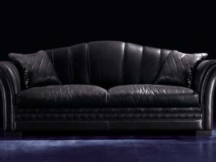 Sofa 3-seat PUSHKAR black BEDDING