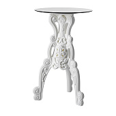 Bar Table round Master of Love white with Top SLIDE