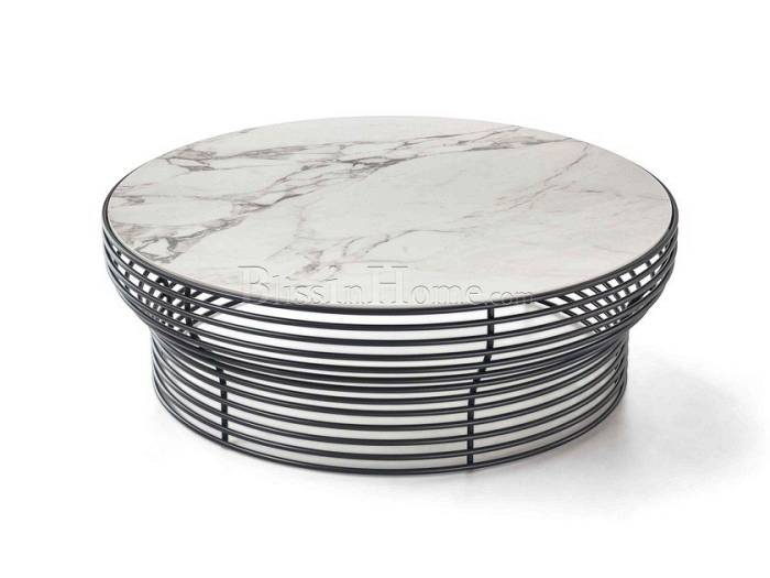 Round glass and steel coffee table ORION BONALDO