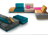 Modular corner sofa GIPSY AERRE ITALIA C15F0 + C10F0 (2) + P02F0