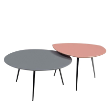 Coffee tables set of 2 Cinquanta Grey-Pink BODEMA